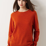 30% Cashmere 70% Merino Wool Seamless Crew Neck Sweater