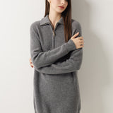 30% カシミア 70% メリノウール ハーフジップ セーター