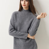 Pull à col montant sans couture 100 % laine mérinos