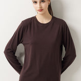 100% Merino Wool Crewneck Long Sleeve Knit Top