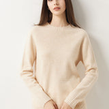 Pull à col rond sans couture 100 % laine mérinos
