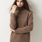 Pull à col roulé sans couture 100 % laine mérinos
