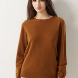 30% Cashmere 70% Merino Wool Seamless Crew Neck Sweater