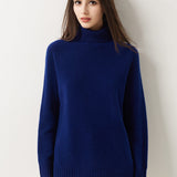 Pull à col roulé sans couture 100 % laine mérinos