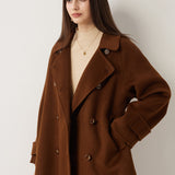 \100% Merino Wool Double Breasted Loose Coat