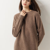 Pull à col rond sans couture 100 % laine mérinos