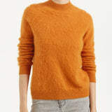 Chanyarn Women's 100% Merino Wool Luxury Soft Fall Winter Warm Long Sleeve Mock Neck Brushed Fuzzy Pullover Sweater