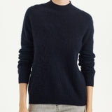 Chanyarn Women's 100% Merino Wool Luxury Soft Fall Winter Warm Long Sleeve Mock Neck Brushed Fuzzy Pullover Sweater