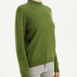 Chanyarn Women's 100% Merino Wool Luxury Soft Fall Winter Warm Long Sleeve Mock Neck Brushed Fuzzy Pullover Sweater