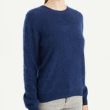 Chanyarn Women's 100% Merino Wool Luxury Soft Fall Winter Warm Crewneck Long Sleeve Brushed Fuzzy Pullover Sweater