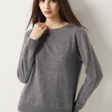 30% Cashmere 70% Merino Wool Seamless Crew Neck Sweater
