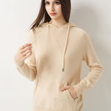30% Cashmere 70% Merino Wool Hooded Knit Sweater
