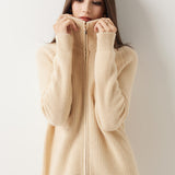 30% Cashmere 70% Merino Wool Turtle Neck Cardigan