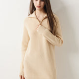 30% カシミア 70% メリノウール ハーフジップ セーター