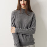 30% Cashmere 70% Merino Wool Seamless Mock Neck Sweater
