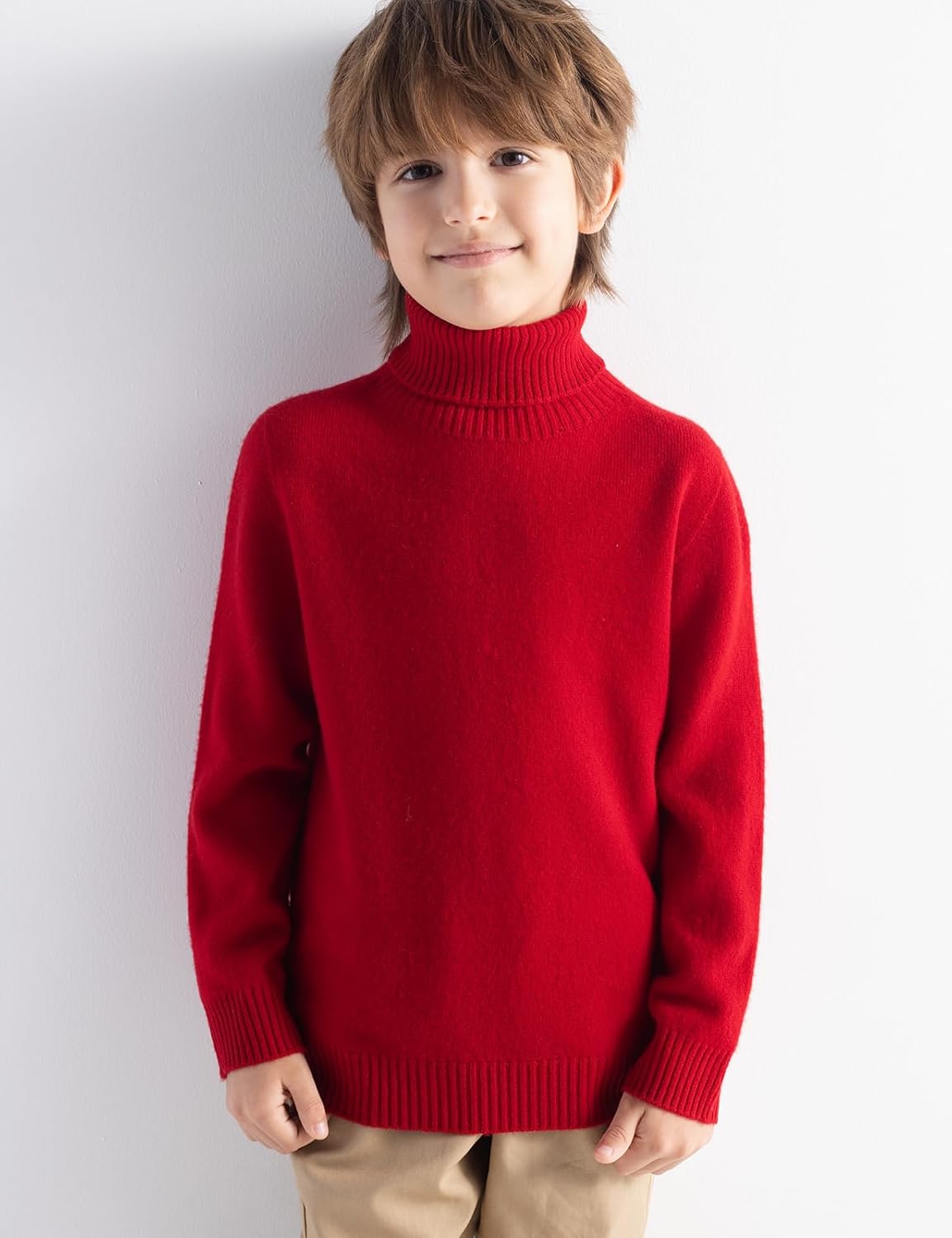 Boys & Girls 100% Merino Wool Turtleneck Sweater