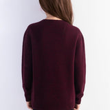 Girls 100% Merino Wool Sweater Fall Winter First-Line Ready to Wear Crewneck Long Sleeve Seamless Knit Sweater