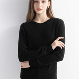 100% 메리노 울 심리스 크루넥 스웨터