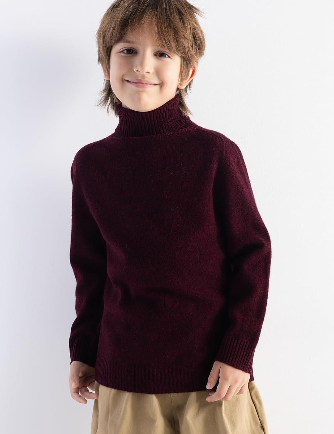 Boys & Girls 100% Merino Wool Turtleneck Sweater