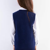 Girls 100% Merino Wool Sweater Vest V-Neck Sleevless 2025 Fall Winter Cable Tops Knitted Pullover Vest