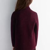 Girls 100% Merino Wool Sweater Fall Winter First-Line Ready to Wear Turtleneck Long Sleeve Seamless Pullover