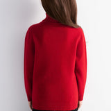 Girls 100% Merino Wool Sweater Fall Winter First-Line Ready to Wear Turtleneck Long Sleeve Seamless Pullover