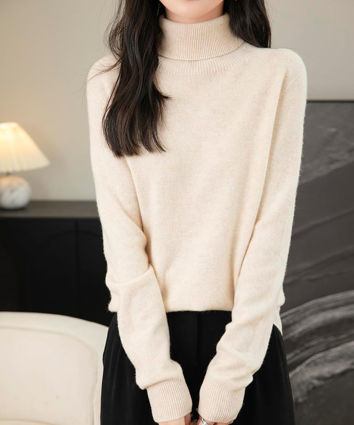 Chanyarn Women's 100% Merino Wool Turtleneck Sweater 2025 First-Line Ready to Wear Long Sleeve Seamless Knit Pullover