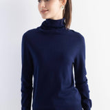 Women's Merino Wool Sweater 2025 Fall Winter Turtle Neck Long Sleeve First-Line Ready to Wear Seamless Knit Sweater