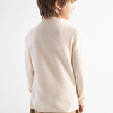 Boys 100% Merino Wool Sweater 2025 Fall Winter First-Line Ready to Wear Mock Neck Long Sleeve Seamless Knit Sweater