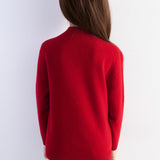 Girls 100% Merino Wool Sweater Fall Winter First-Line Ready to Wear Mock Neck Long Sleeve Seamless Pullover
