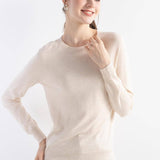 Women's Merino Wool Sweater 2025 Fall Winter Crew Neck Long Sleeve First-Line Ready to Wear Seamless Knit Sweater
