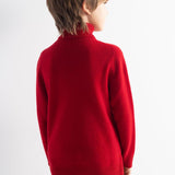 Boys 100% Merino Wool Sweater Fall Winter First-Line Ready to Wear Turtleneck Long Sleeve Seamless Knit Sweater