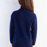 Girls 100% Merino Wool Sweater Fall Winter First-Line Ready to Wear Turtleneck Long Sleeve Seamless Pullover