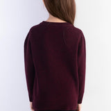 Girls 100% Merino Wool Cardigan Fall Winter First-Line Ready to Wear Crewneck Long Sleeve Seamless Sweater
