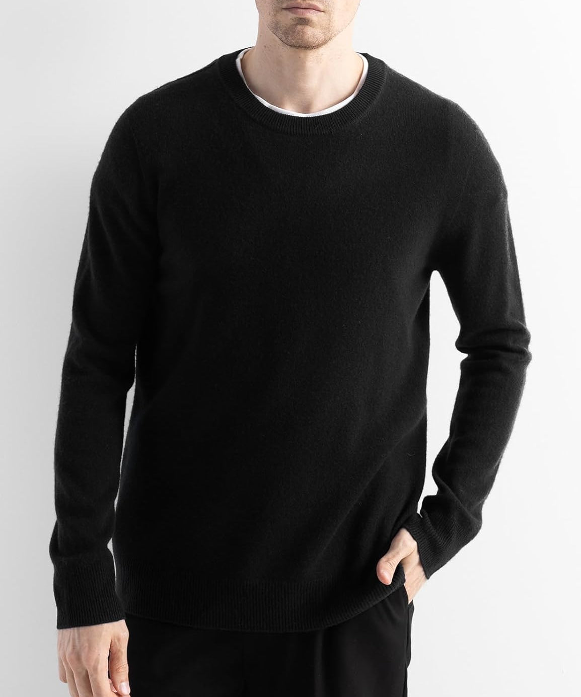 Pullover mit Rundhalsausschnitt aus australischer Merinowolle