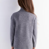 Girls 100% Merino Wool Sweater Fall Winter First-Line Ready to Wear Turtleneck Long Sleeve Seamless Pullover