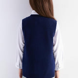 Girls 100% Merino Wool Sweater Vest Crewneck Sleeveless 2025 Fall Winter Cable Tops Knitted Pullover Vest