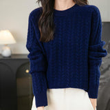 Chanyarn Women's Crew Neck 100% Merino Wool Sweater 2025 Otoño Invierno Cable Vintage Capas de manga larga cálida