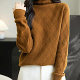 Chanyarn Women's 100% Merino Wool Séter 2025 Otoño Invierno Moda Turtleneck Cable de manga larga Cabina de cable Copas