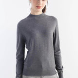 Women's Merino Wool Sweater 2025 Fall Winter Mock Neck Long Sleeve First-Line Ready to Wear Seamless Knit Sweater
