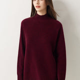 Pull à col montant sans couture 100 % laine mérinos