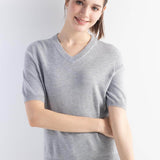 Frauen Merino Wollpullover 2025 Herbst Winter gegen Nacken Kurzarm Erstlinienanschluss bereit zum Tragen nahtloser Strickpullover