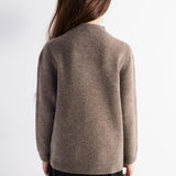 Girls 100% Merino Wool Sweater Fall Winter First-Line Ready to Wear Mock Neck Long Sleeve Seamless Pullover