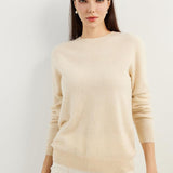 Women's 100% Pure Cashmere Sweater 2025 Fall Winter Crew Neck Long Sleeve Warm Soft Knitted Pullover