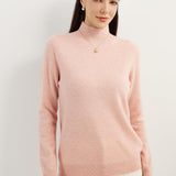 100% Pure Cashmere Women's Sweater Mock Neck Long Sleeve Warm Soft 2025 Fall Winter Knit Pullover