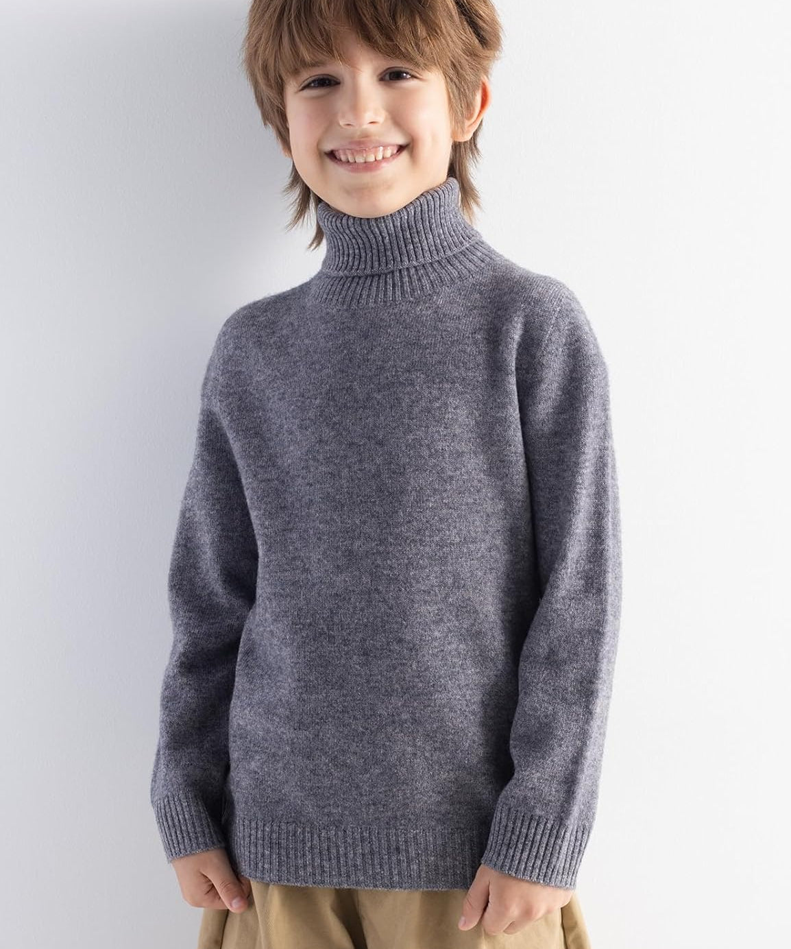 Boys & Girls 100% Merino Wool Turtleneck Sweater