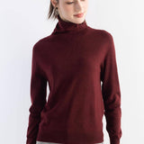 Women's Merino Wool Sweater 2025 Fall Winter Turtle Neck Long Sleeve First-Line Ready to Wear Seamless Knit Sweater