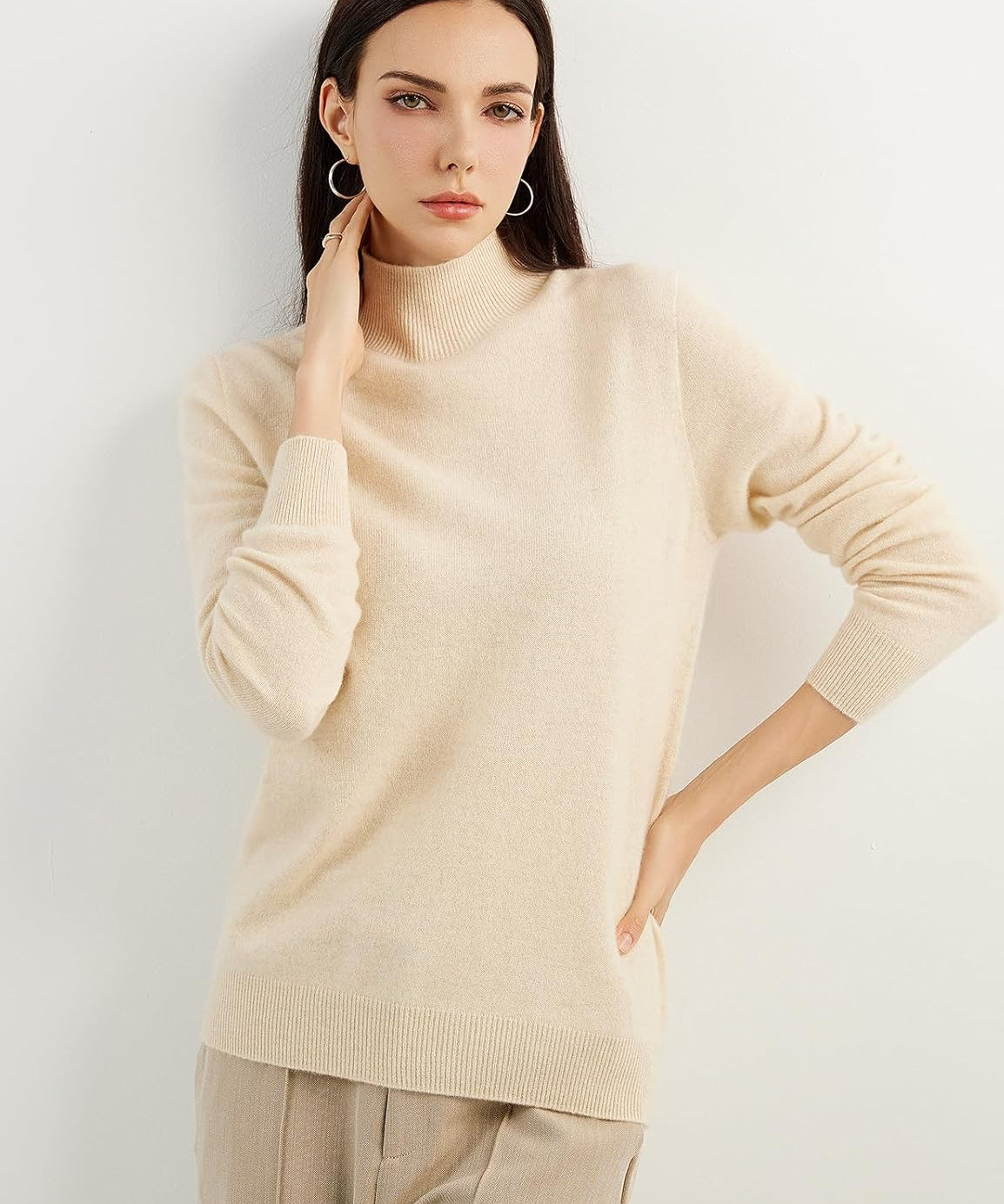 Mongolian Cashmere Mockneck Sweater