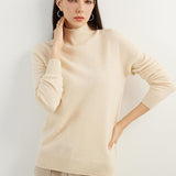 100% Pure Cashmere Women's Sweater Mock Neck Long Sleeve Warm Soft 2025 Fall Winter Knit Pullover
