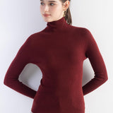 Women's Merino Wool Sweater Fall Winter Turtleneck Rib Long Sleeve First-Line Ready to Wear Seamless Knit Sweater